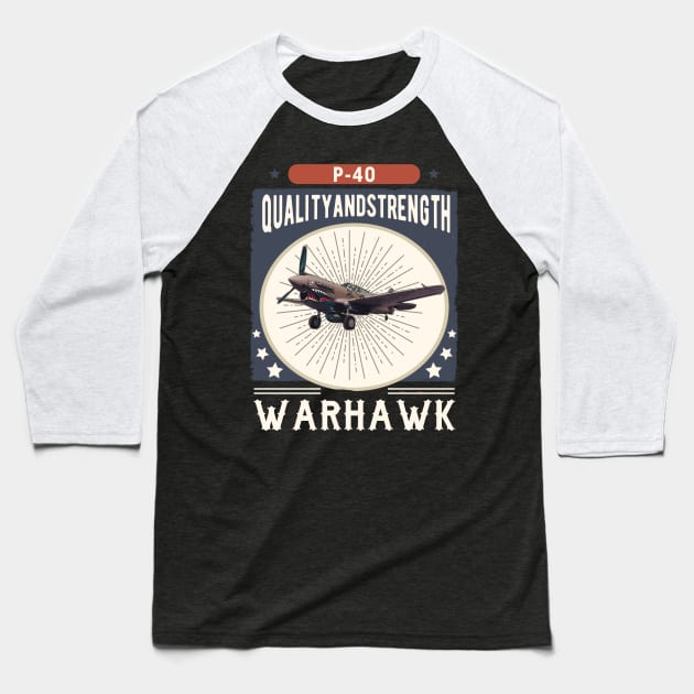 P40 WARHAWK Baseball T-Shirt by theanomalius_merch